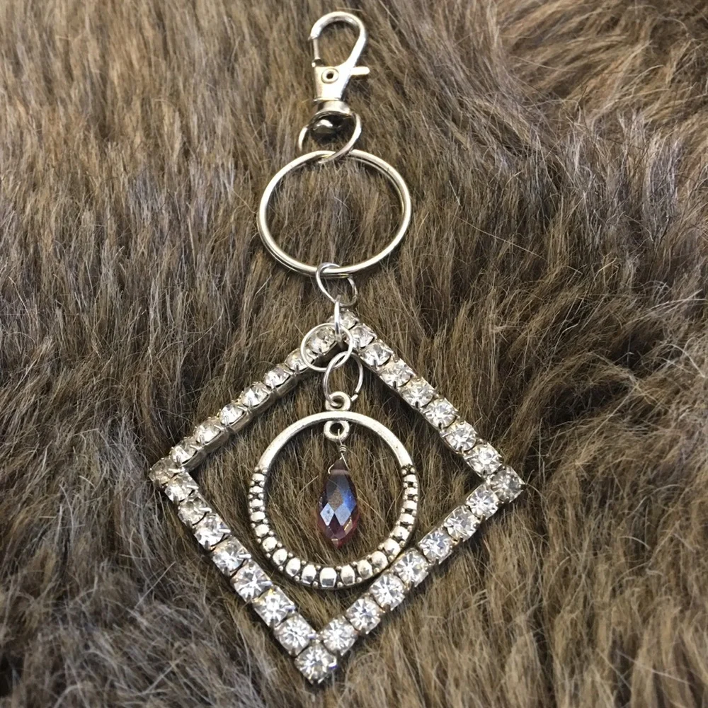Vintage repurpose salvaged estate gem keychain